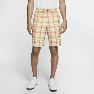 Pantaloni Scurti Nike Flex Checked Golf Barbati Aurii Negrii | MAQJ-84132